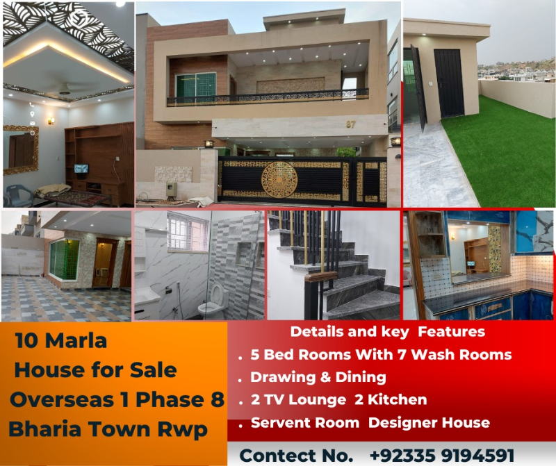 Brand new 10 Marla House for sale in Overseas 1, Bahria Town Rawalpindi 