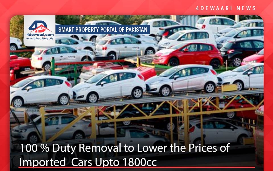 100 % Duty Removal to Lower the Prices of Imported Imported Cars Upto 1800cc