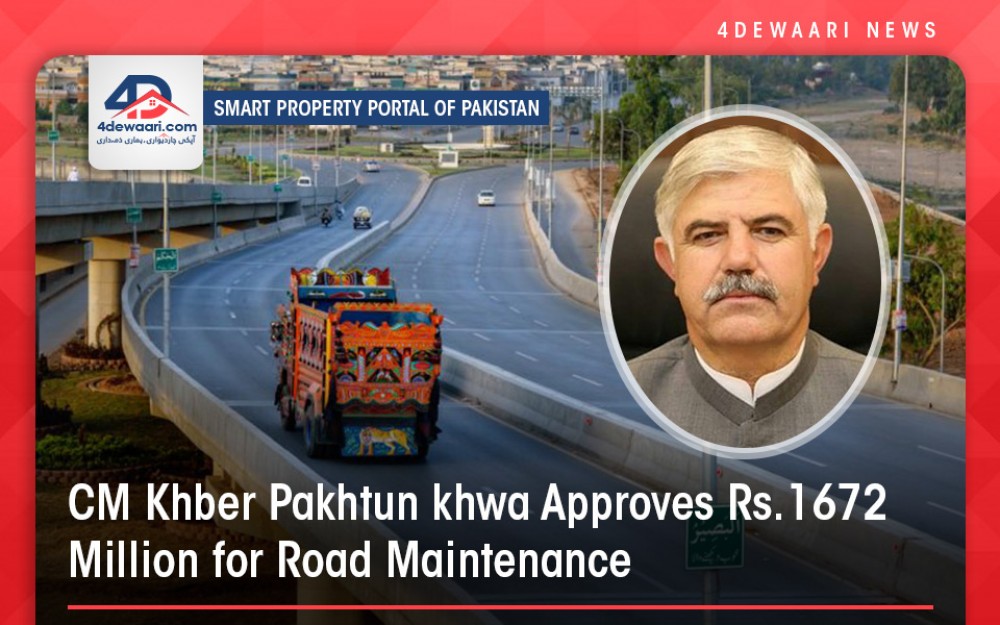 CM Khyber Pakhtunkhwa Approves Rs 1672 Million for Road Maintenance