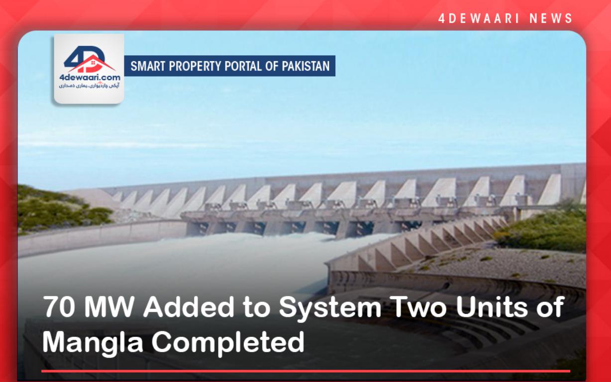 70 MW Added to System Two Units of Mangla Completed 