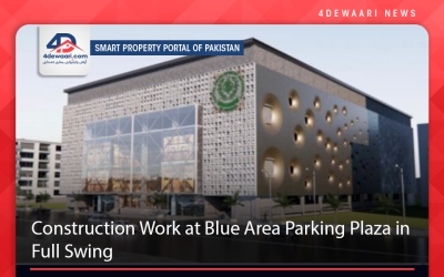 Construction Work at Blue Area Parking Plaza in Full Swing