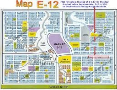1 Kanal Main Double Road Location Residential Plot For Sale in E-12/2 Islamabad