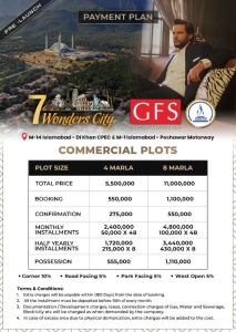 4,8, Marla commercial plots available for sale in ,7 wonder city, Islamabad 