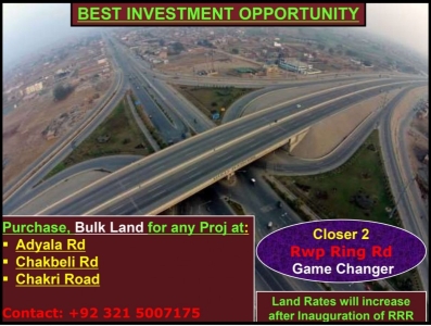 PURCHASE BEST REASONABLE BULK LAND FOR ANY PROJECT ON ADYALA , CHAKBELI,CHAKRI RAWALPINDI