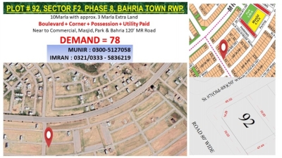 10 Marla Plot For Sale Bahria Town Phase 8,