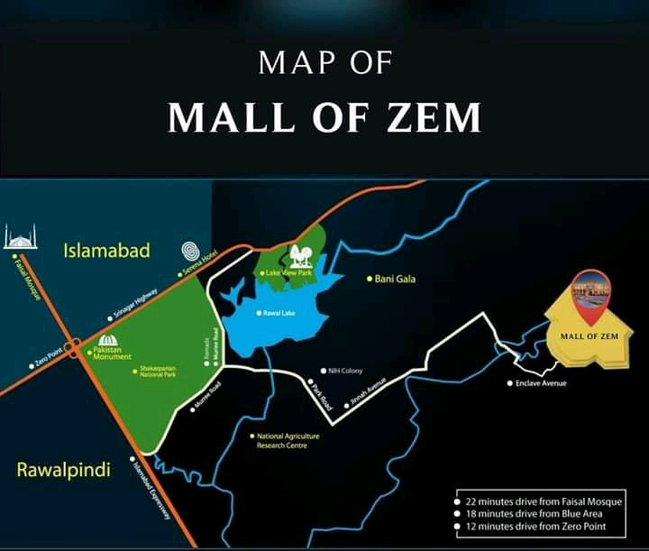 Outclass shops for sale in  mall of Zim Bahria enclave Islamabad